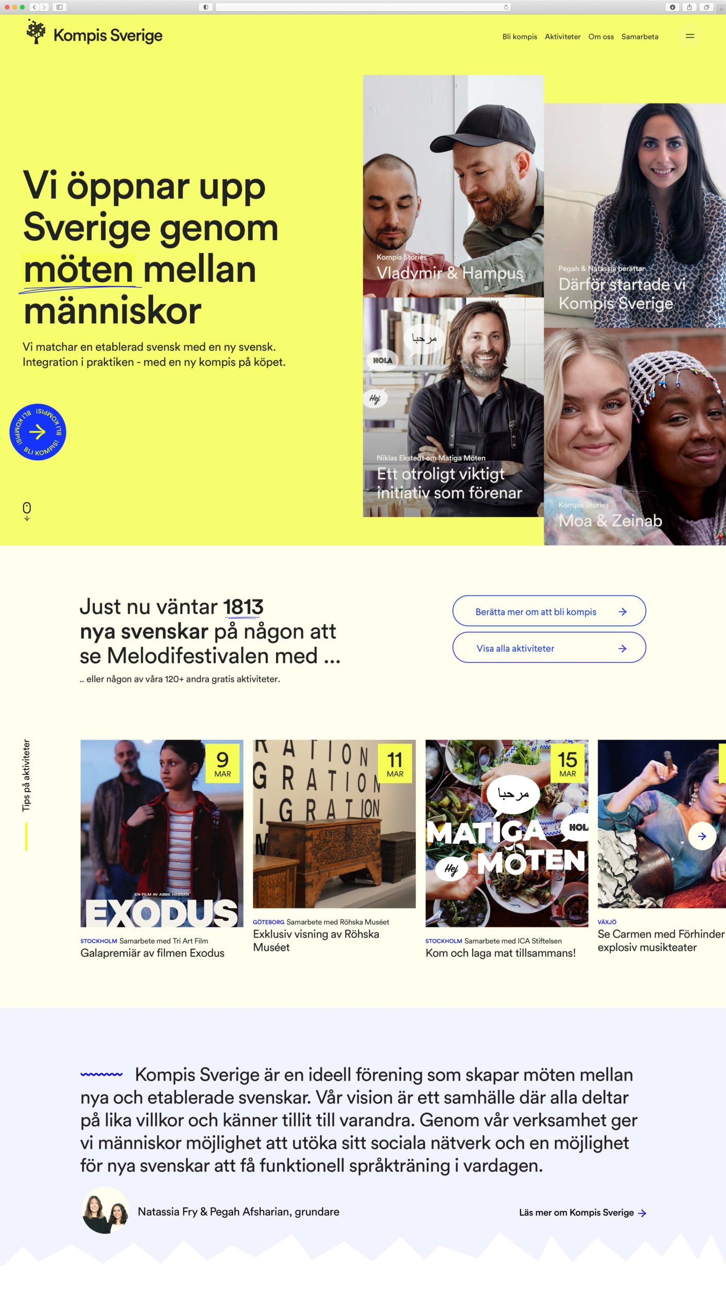 Kompis Sverige startsida ux ui